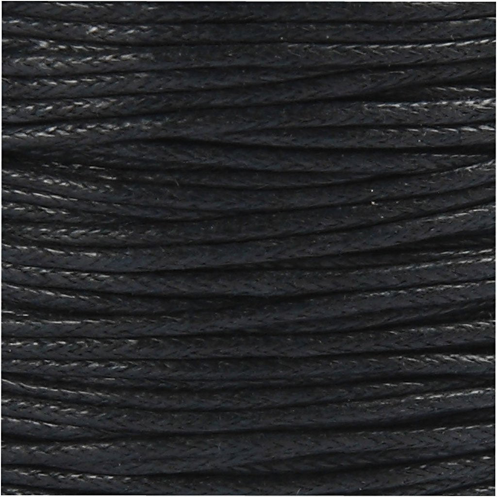 Cotton Lace, thickness 1 mm, black, 40 m