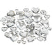 Rhinstone, size 6+10+14 mm, silver, hearts, 252asstd