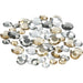 Rhinstone, size 6+9+12 mm, silver harmony, round, 360asstd