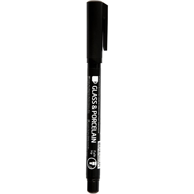 Creativ 31654 Contourmarker for Glass and Porcelain, 1-3 mm line, black, Semi opaque, 1pc