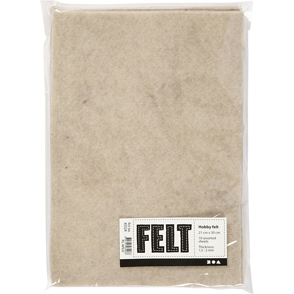 Creativ 45524 Company 10-Piece Craft Felt, Off-White
