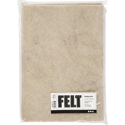 Creativ 45524 Company 10-Piece Craft Felt, Off-White
