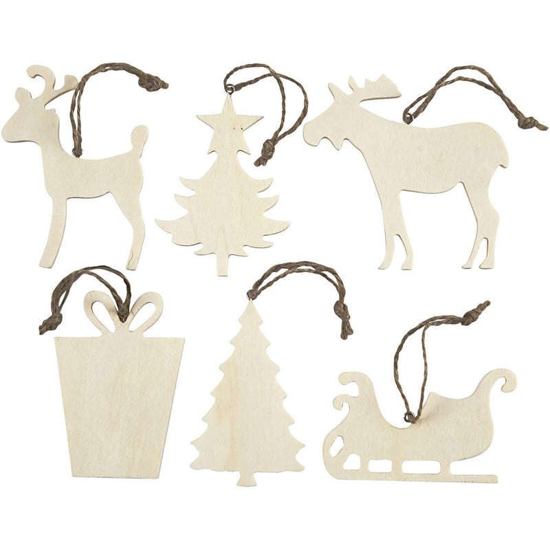 Weihnachtsaufh?nger Gr??e 7-9 Cm St?rke: 4 Mm 6 Stck. Sperrholz