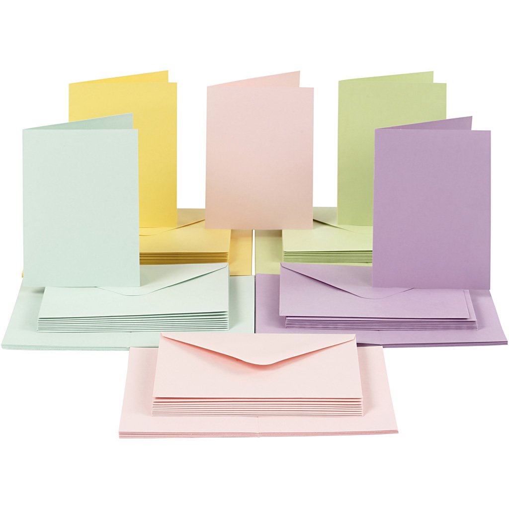 Karten Und Kuverts Kartengr??e 105x15 Cm Umschlaggr??e 115x165 Cm 50 Sets Pastellfarben