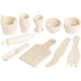 Mini Wooden Kitchen Tools, L: 40-60 mm, birch, 10pcs