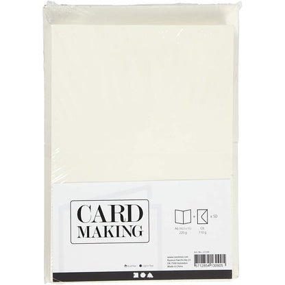 Karten Und Kuverts Kartengr??e 105x15 Cm Umschlaggr??e 115x165 Cm 50 Sets Creme