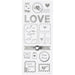 Stickers Love, sheet 10x24 cm, approx. 14 pc, silver, love, 1sheet
