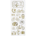 Stickers Round the World, sheet 10x24 cm, approx. 15 pc, gold, round the world, 1sheet