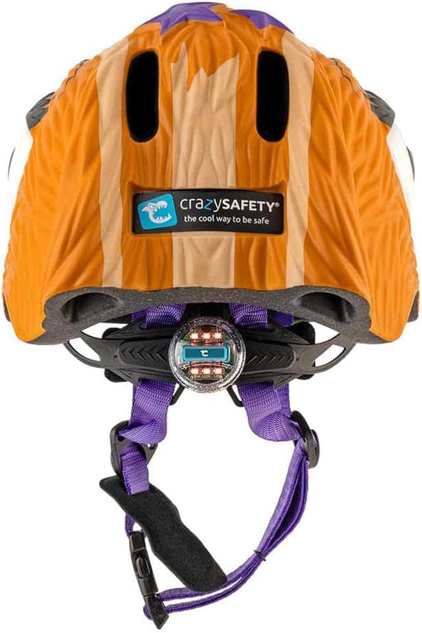 Fietshelm voor kinderen | Oranje Tijger | Crazy Safety | EN1078 Gecertificeerd Bruine Chipmunk S (49-55cm)