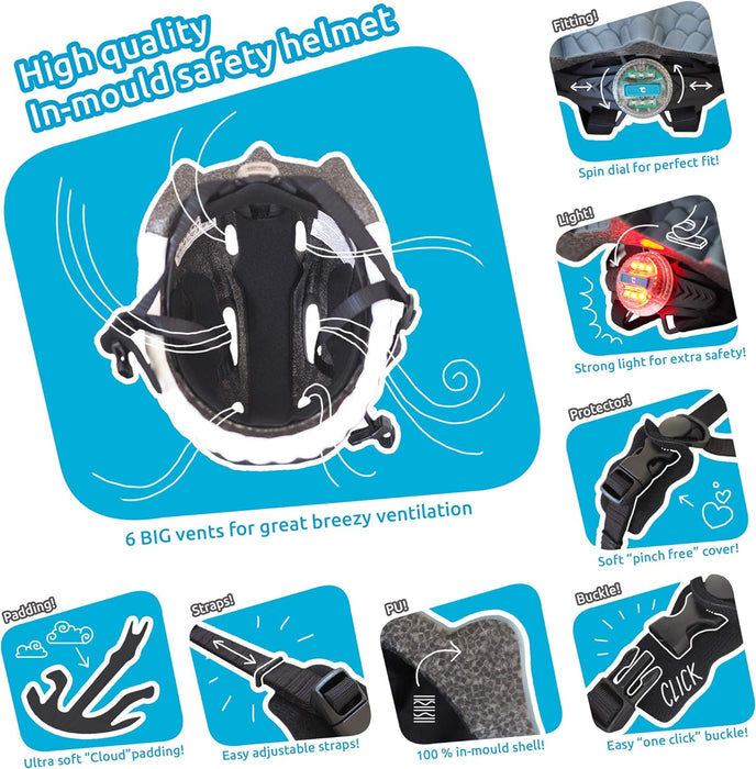 Fietshelm voor kinderen | Oranje Tijger | Crazy Safety | EN1078 Gecertificeerd Bruine Chipmunk S (49-55cm)