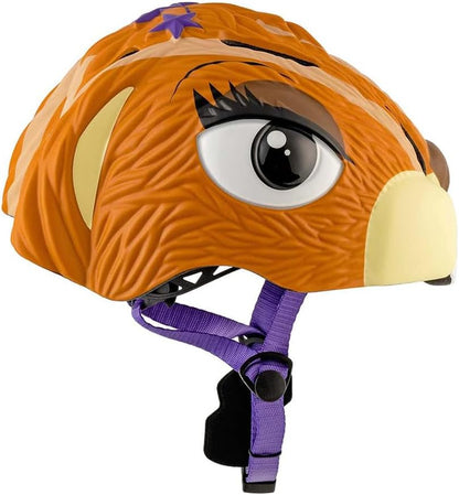 Fietshelm voor kinderen | Oranje Tijger | Crazy Safety | EN1078 Gecertificeerd Bruine Chipmunk S (49-55cm)