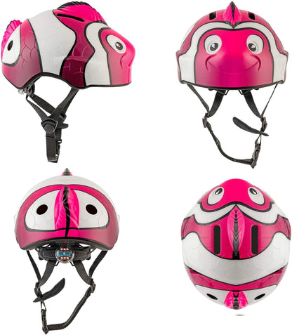 Crazy Safety Green Chameleon Childrens Bike Helmet | Cycle helmet for children aged 2-7 years for bikes, skateboards, balance bikes, scooters, skates Lightweight and adjustable animal helmet