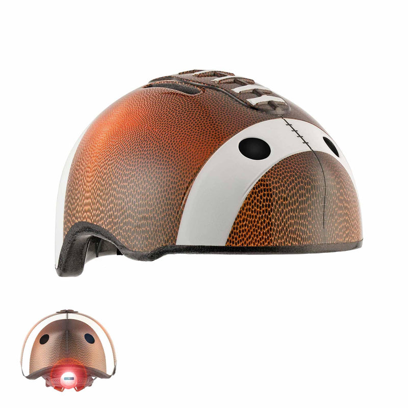 Crazy Safety Kinder Fahrradhelm | Fahrradhelm Kinder 2-7 Jahren für Fahrrad, Skateboard, Radsport, Laufrad, Tretroller, Inlineskates | Leichter und Verstellbarer 3D Tierhelm 49-55 cm (Tiger Orange) S (49-55cm) Football Braun