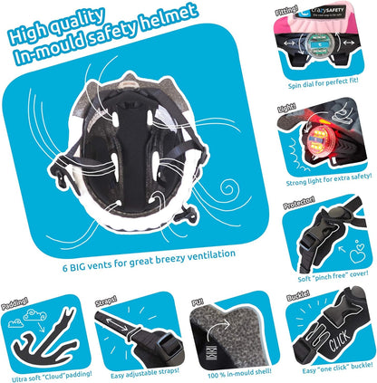 Fietshelm voor kinderen | Oranje Tijger | Crazy Safety | EN1078 Gecertificeerd Roze Paard S (49-55cm