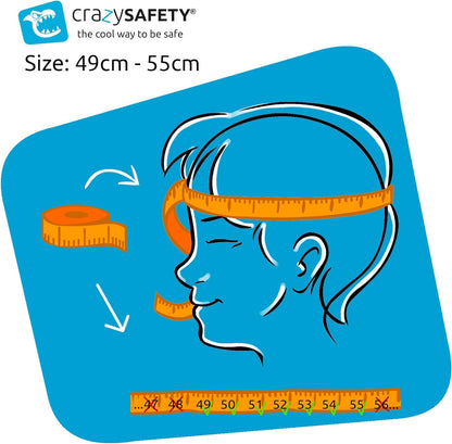 Fietshelm voor kinderen | Oranje Tijger | Crazy Safety | EN1078 Gecertificeerd Witte Tijger S (49-55cm