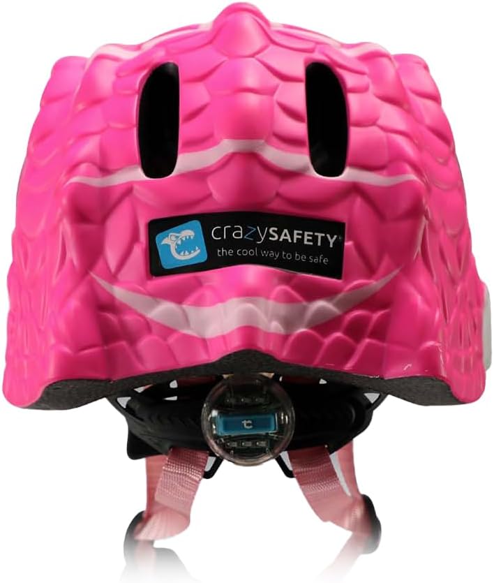 Crazy Safety Green Chameleon Childrens Bike Helmet | Cycle helmet for children aged 2-7 years for bikes, skateboards, balance bikes, scooters, skates Lightweight and adjustable animal helmet