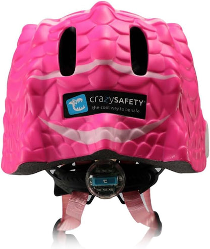 Crazy Safety Green Chameleon Childrens Bike Helmet | Cycle helmet for children aged 2-7 years for bikes, skateboards, balance bikes, scooters, skates Lightweight and adjustable animal helmet