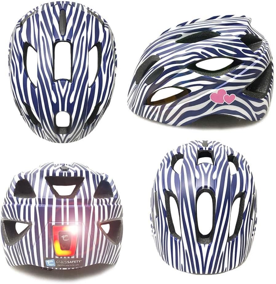 Crazy Safety Cool S.W.A.T. Children's Bike Helmet | Bicycle helmet for children aged 6-12 years for bicycles, skateboards, mountain bikes, skates, USB rechargeable tail light |