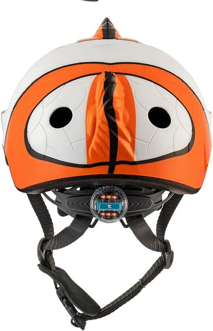 Fietshelm voor kinderen | Oranje Tijger | Crazy Safety | EN1078 Gecertificeerd Oranje Clownvis S (49-55cm)