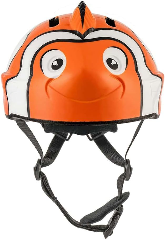 Fietshelm voor kinderen | Oranje Tijger | Crazy Safety | EN1078 Gecertificeerd Oranje Clownvis S (49-55cm)