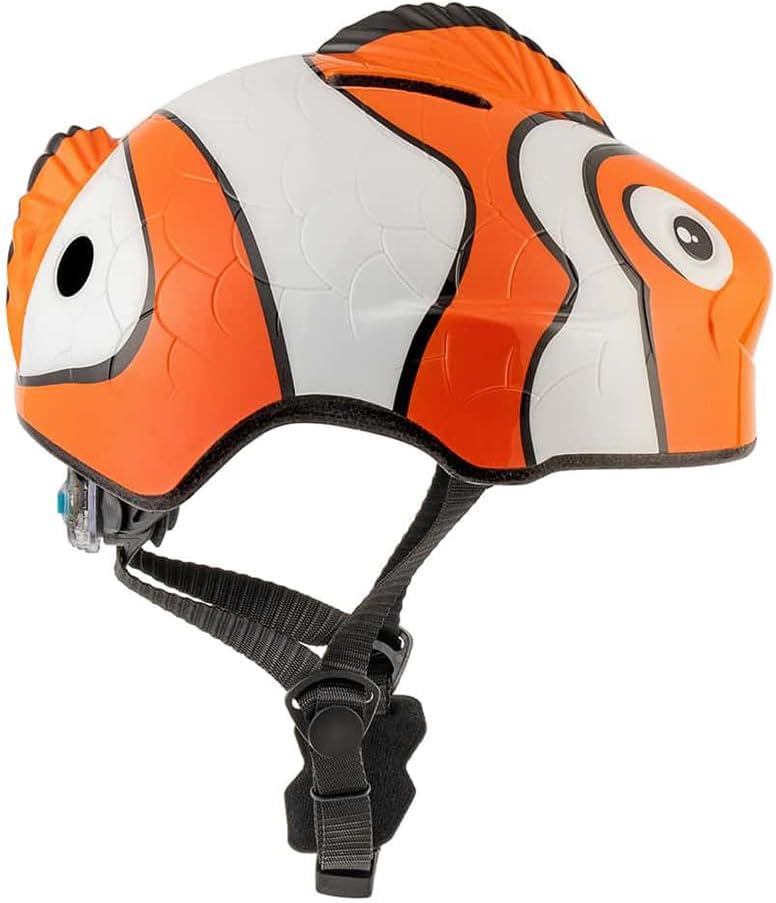 Fietshelm voor kinderen | Oranje Tijger | Crazy Safety | EN1078 Gecertificeerd Oranje Clownvis S (49-55cm)