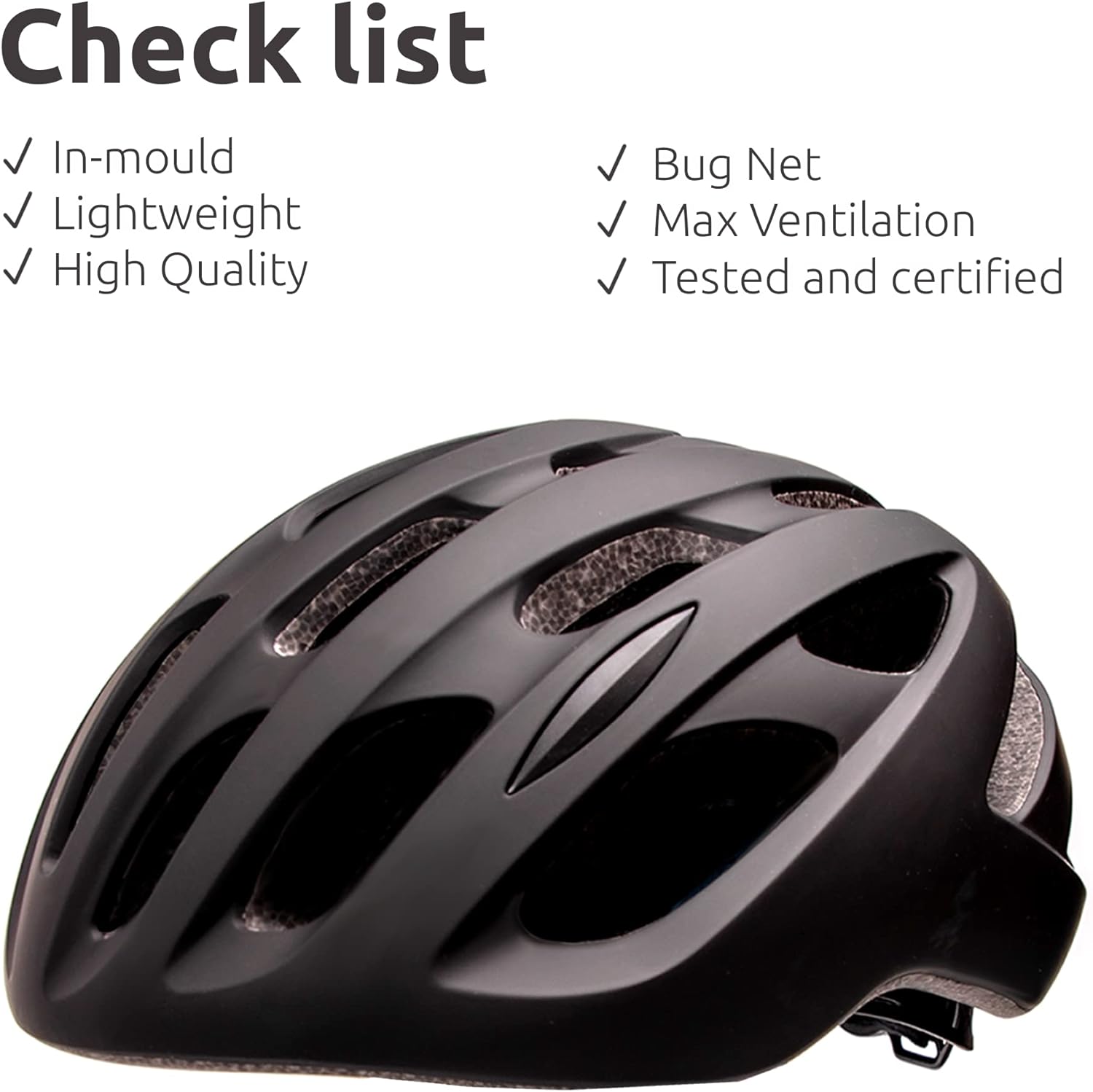 Crazy Safety Black Urban Bike Helmet | City & racing bike helmets | Bicycle helmet for bikes, city bikes and e-bikes | Bicycle helmets men women | Bike helmet adjustable with insect net size. 54–59 cm