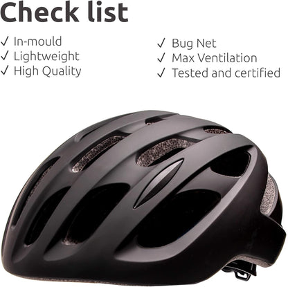 Crazy Safety Black Urban Bike Helmet | City & racing bike helmets | Bicycle helmet for bikes, city bikes and e-bikes | Bicycle helmets men women | Bike helmet adjustable with insect net size. 54–59 cm
