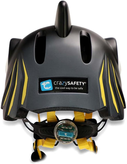 Fietshelm voor kinderen | Oranje Tijger | Crazy Safety | EN1078 Gecertificeerd Zwarte Haai S (49-55cm
