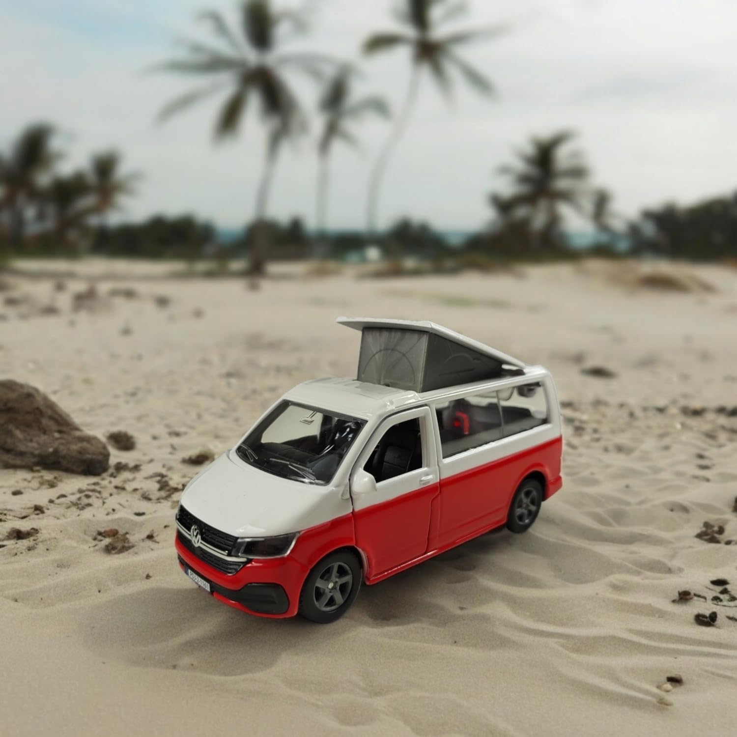 Kids Globe - Kids Globe VW Transporter Camper Die-Cast Pull Back 135cm
