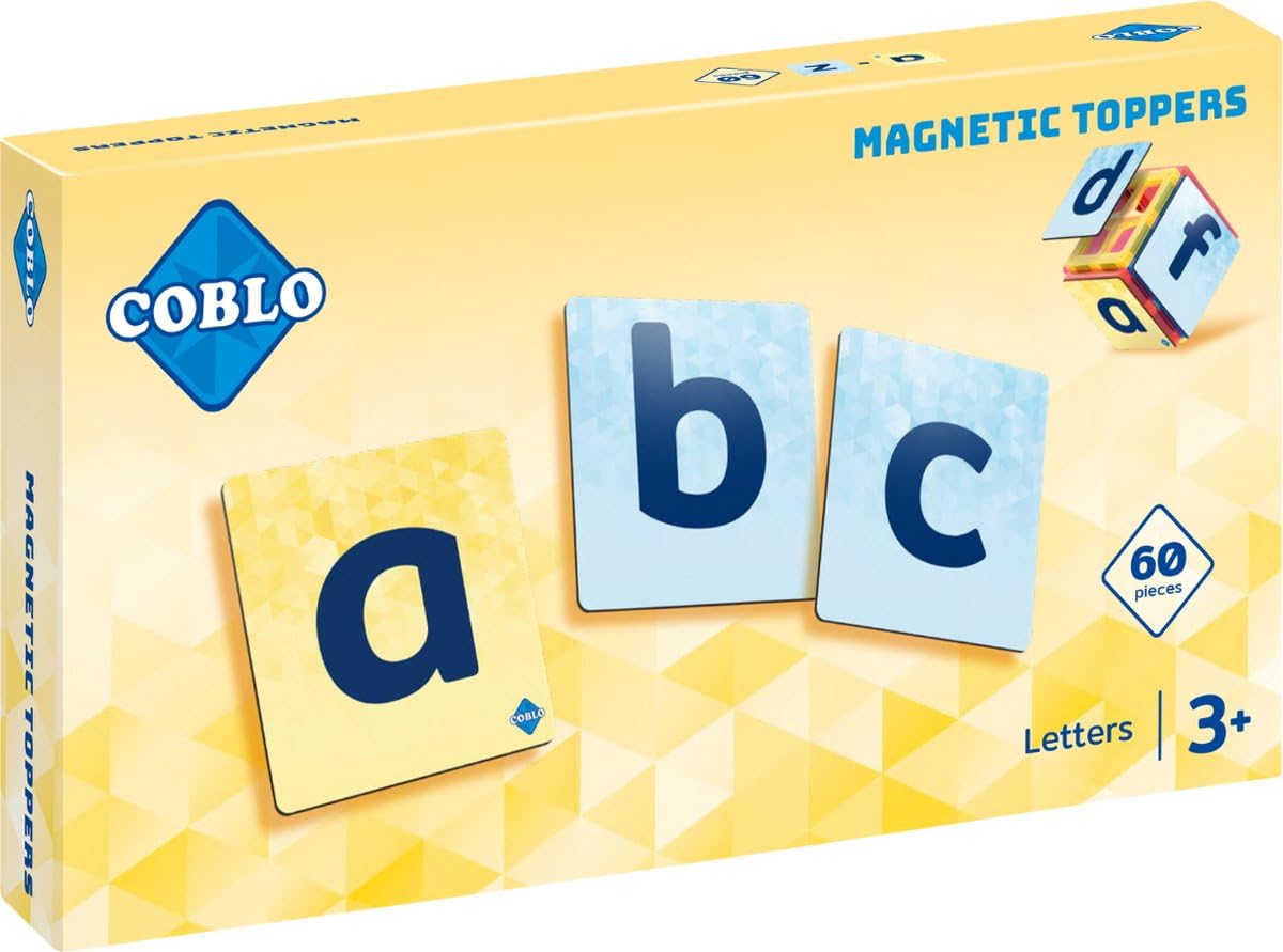 Coblo Magnetic Letters Pack of 60 - Magnetic Toy - Gift 3 Years - Montessori Inspired - Promotes Creativity & Learning Skills - Toy from 3 Years