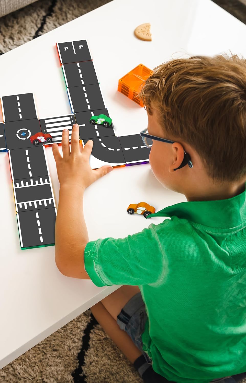 Coblo Magnetic Streets Pack of 50 - Magnetic Toy - Gift 3 Years - Montessori Inspired - Promotes Creativity & Learning Skills - Steam Education - Toy from 3 Years