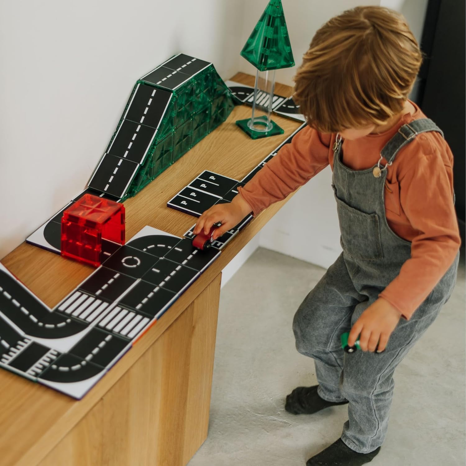 Coblo Magnetic Streets Pack of 50 - Magnetic Toy - Gift 3 Years - Montessori Inspired - Promotes Creativity & Learning Skills - Steam Education - Toy from 3 Years