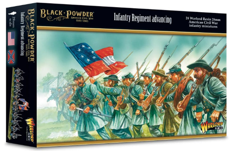 Warlord Games ACW Infantry Regiment Advancing - 28mm Scale Miniatures for Black Powder Highly Detailed American Civil War Era for Table-top Wargaming