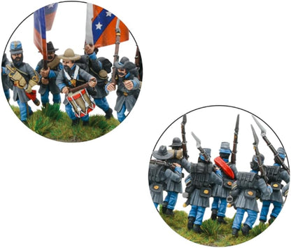 Warlord Games ACW Infantry Regiment Advancing - 28mm Scale Miniatures for Black Powder Highly Detailed American Civil War Era for Table-top Wargaming