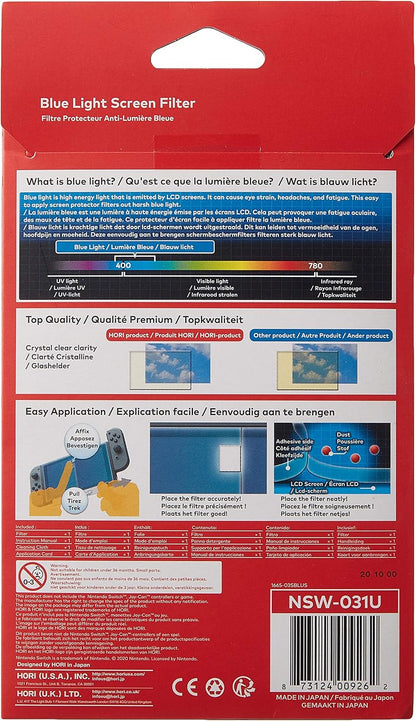 Hori Nintendo Switch Blue Light Screen Filter (Blue Light Blocking Screen Protector) Officially Licensed By Nintendo - Nintendo Switch Switch (Blue Light