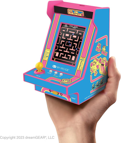 My Arcade Ms. Pac-Man Nano Player Pro - 4.8" Fully Playable Portable Mini Arcade Machine, 2.4" Screen Color Display