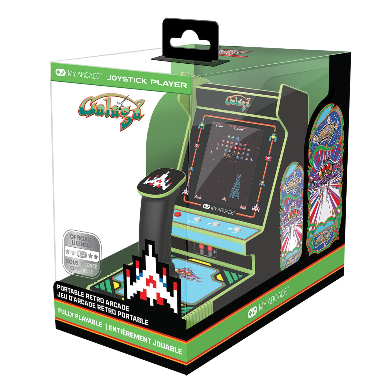 My Arcade Galaga Joystick Player : Galaga and Galaxian Video Game, 3.2" Full Color Display