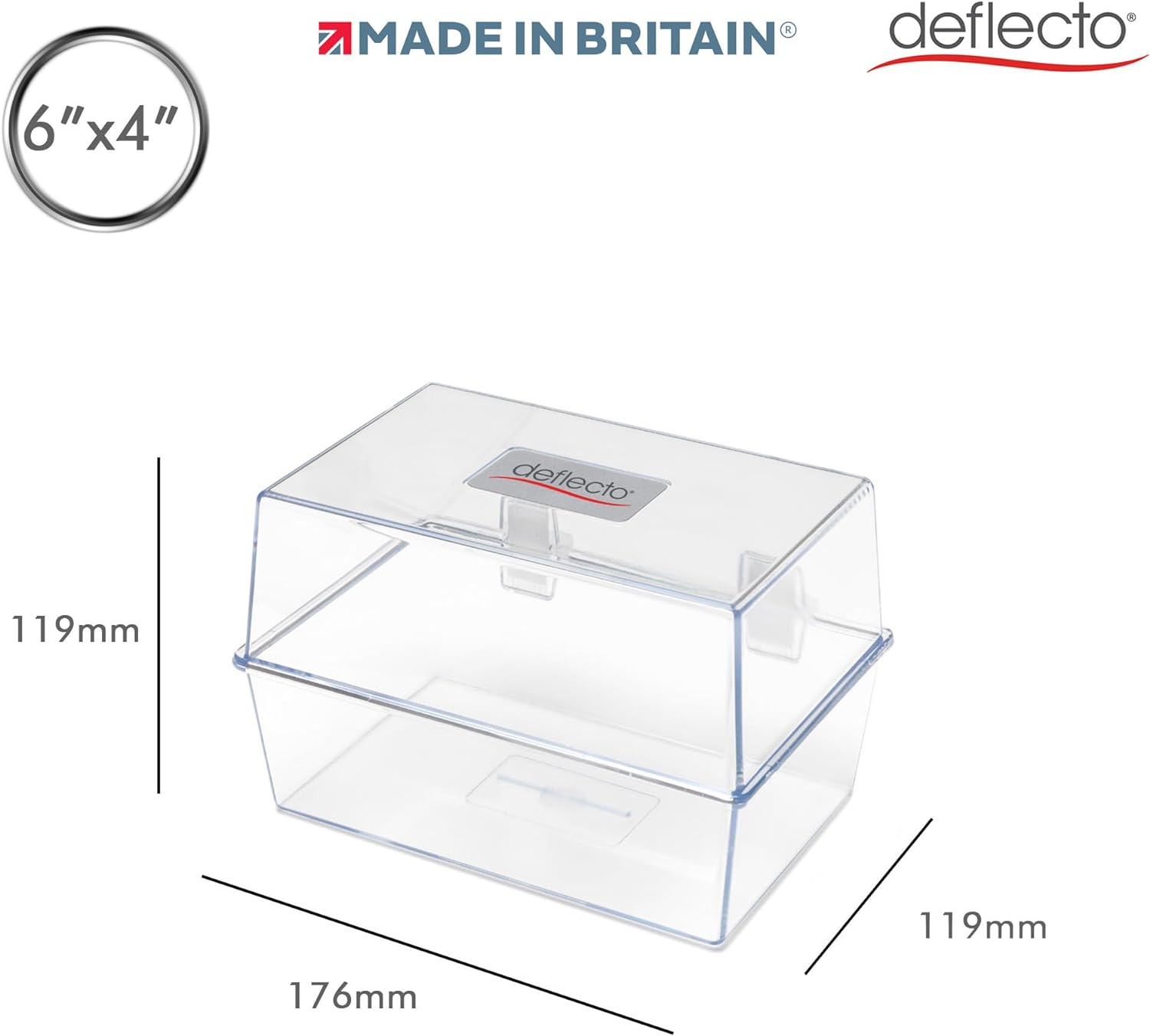 Deflecto® 6" x 4" Card Index Box