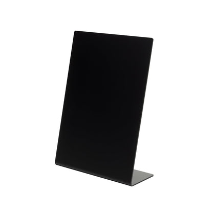 Deflecto A6 Slanted Chalkboard Menu Signage - Black Acrylic Display Sign - Countertop Chalkboard