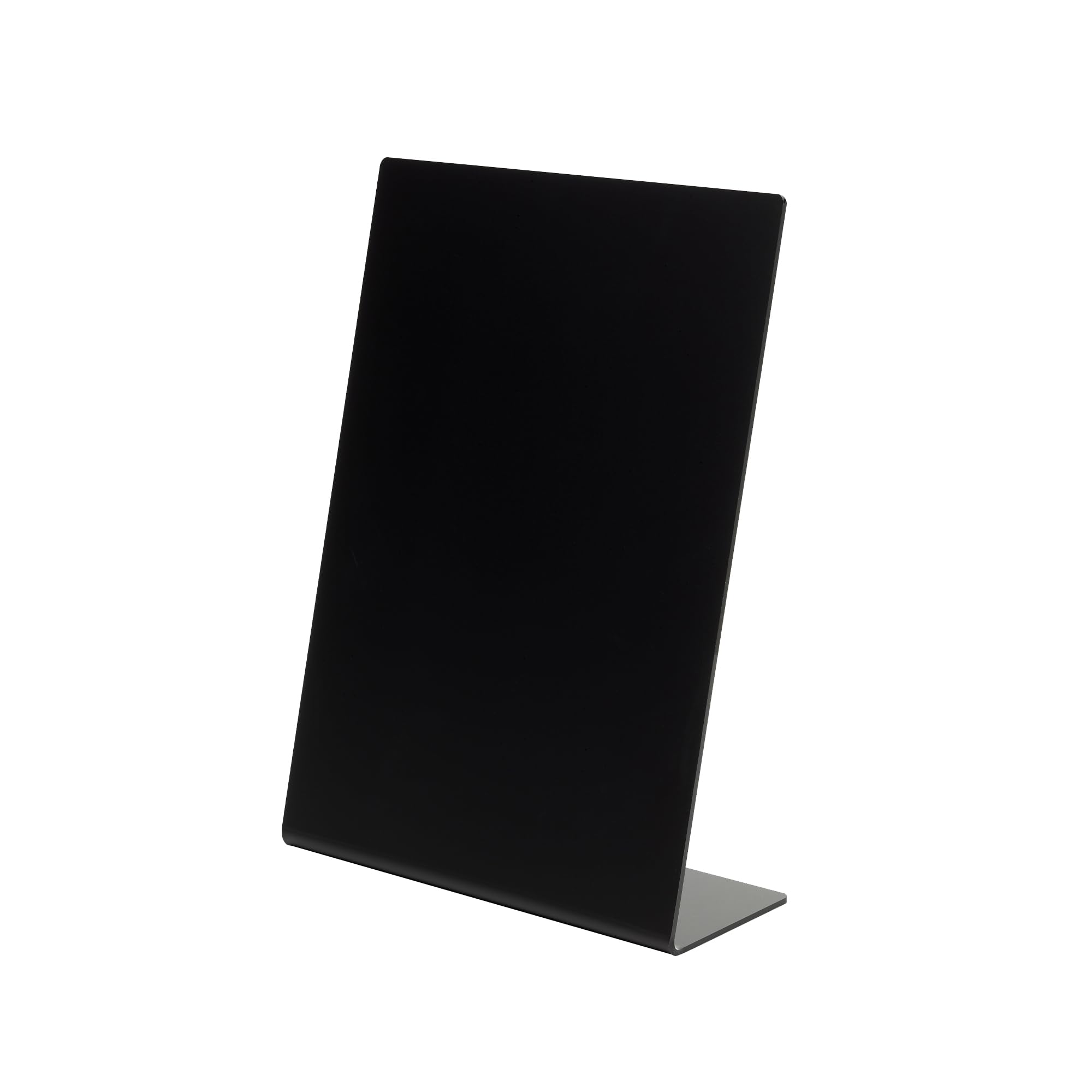 Deflecto A7 Slanted Chalkboard Menu Signage - Black Acrylic Display Sign - Countertop Chalkboard