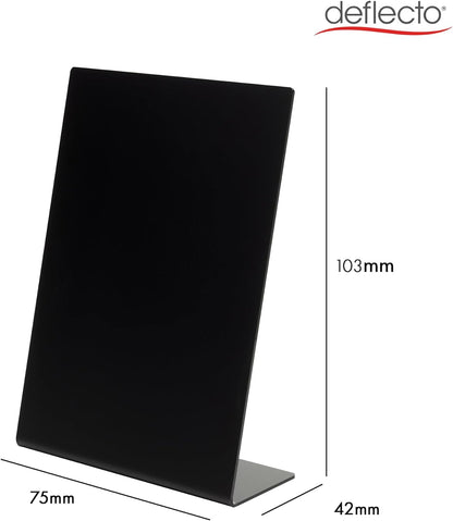 Deflecto A7 Slanted Chalkboard Menu Signage - Black Acrylic Display Sign - Countertop Chalkboard