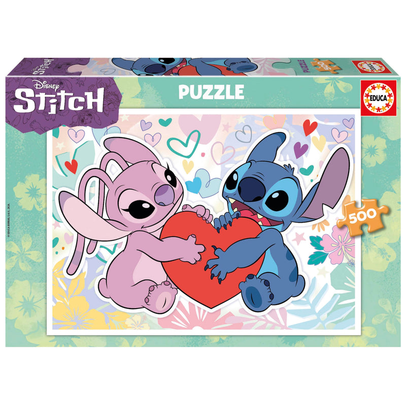 Educa - Disney Stitch | Puzzle von 500 Teilen für Erwachsene. Messen: 48 x 34 cm. Beinhaltet die puzzlekleber FixPuzzle. Seit 11 Jahren (19911