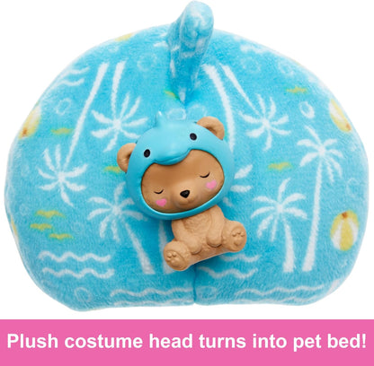 Barbie Cutie Reveal Chelsea Doll & Accessories, Animal Plush Costume & 6 Surprises Including Color Change, Teddy Bear as Dolphin, HRK30