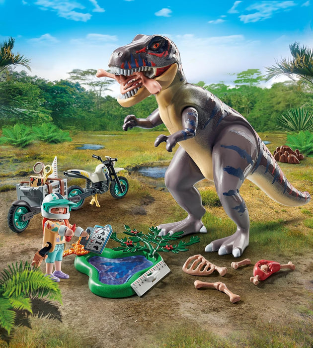 PLAYMOBIL Dinos 71524 T-Rex-Spurensuche, aufregende Suche nach dem Tyrannosaurus Rex, mit Motorrad, Kamera und echten Dino-Knochen, nachhaltiges Spielzeug für Kinder ab 4 Jahren