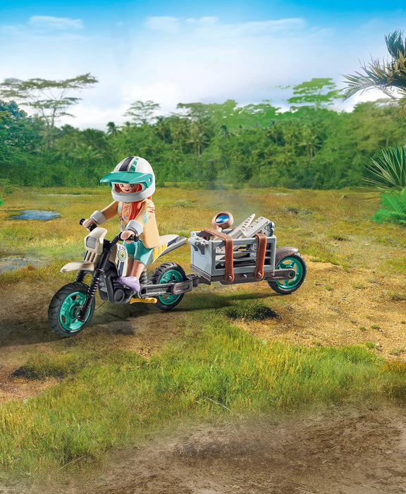PLAYMOBIL Dinos 71524 T-Rex-Spurensuche, aufregende Suche nach dem Tyrannosaurus Rex, mit Motorrad, Kamera und echten Dino-Knochen, nachhaltiges Spielzeug für Kinder ab 4 Jahren