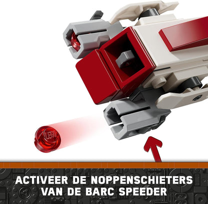 LEGO Star Wars BARC Speeder Escape Set, The Mandalorian Building Toy for Kids, Bike with Sidecar Includes Characters Kelleran Beq and Grogu, Gift for 8 Plus Year Old Boys, Girls and Fans 75378