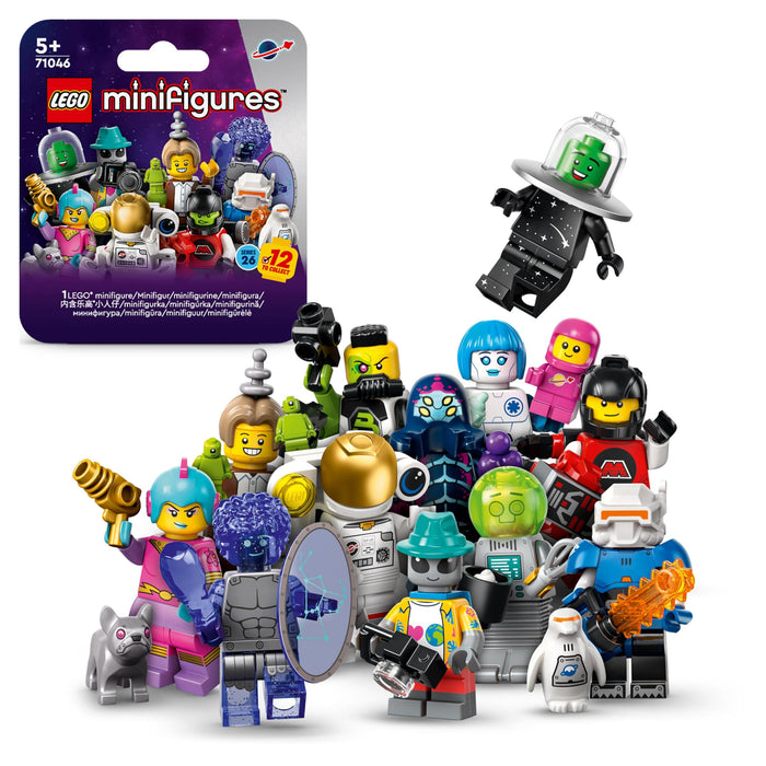 LEGO Minifigures Series 26 Space, Collectible Role-Play Toys for 5 Plus Year Old Boys & Girls, Incl. Astronaut and Robot, Party Bag Fillers, Kids Birthday Gift Idea, (1 of 12, Chosen at Random) 71046