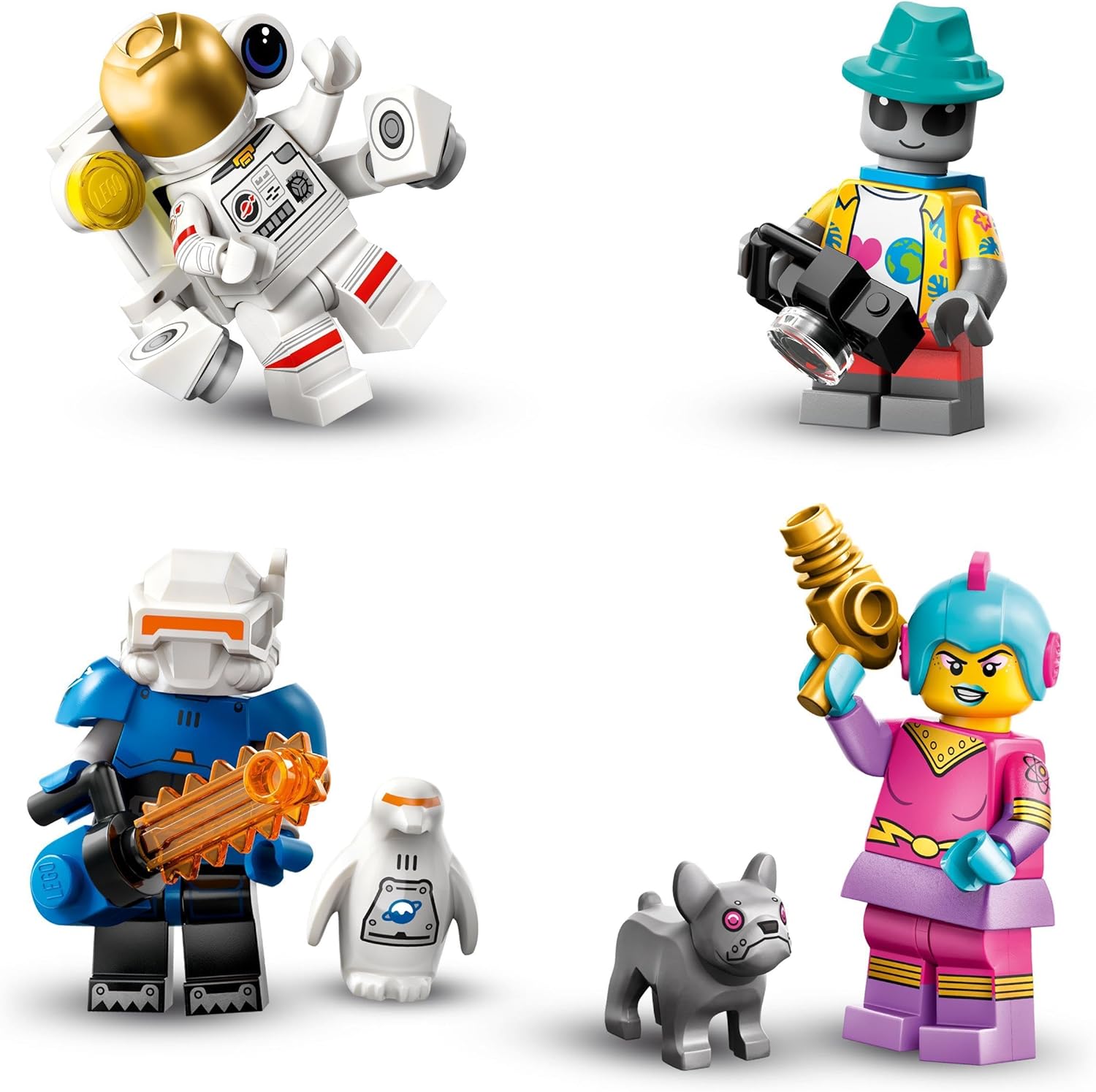 LEGO Minifigures Series 26 Space, Collectible Role-Play Toys for 5 Plus Year Old Boys & Girls, Incl. Astronaut and Robot, Party Bag Fillers, Kids Birthday Gift Idea, (1 of 12, Chosen at Random) 71046