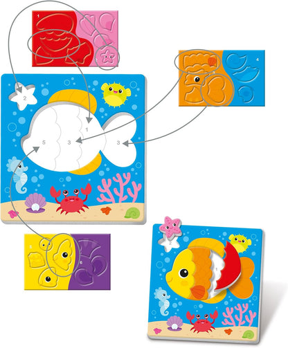 Clementoni - Sapientino Logic Farben-Illustrate, Verband, Karten zum Pairing, Flashcards Zahlen und Tiere, Lernspiel 4 Jahre, Italienisch, Made in Italy, Mehrfarbig, 16463