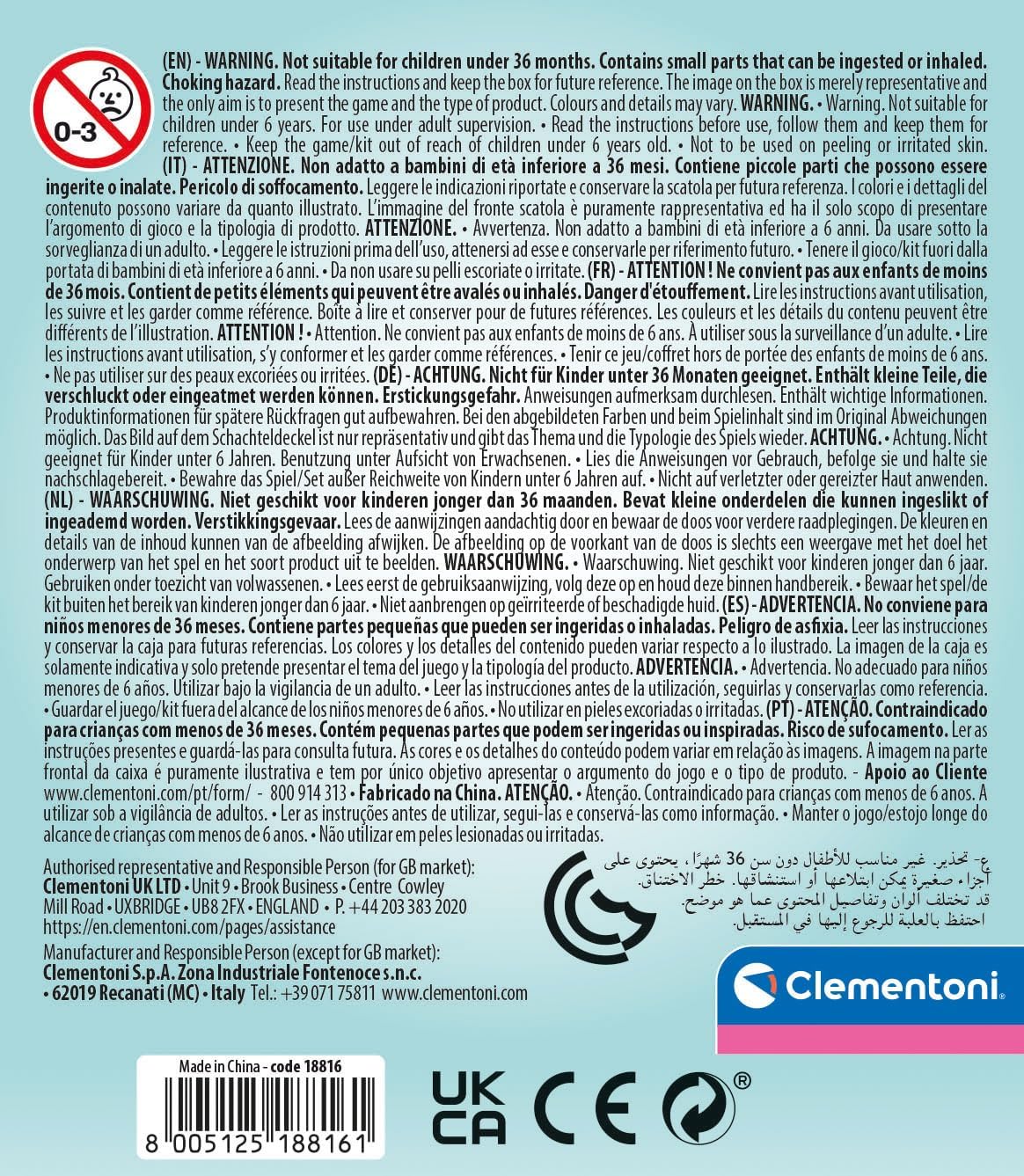 Clementoni 18816 nagelset, Mehrfarbig